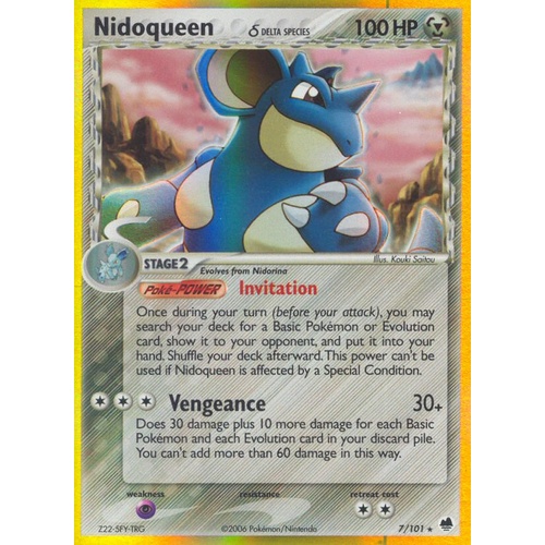 Nidoqueen (Delta Species) 7/101 EX Dragon Frontiers Holo Rare Pokemon Card NEAR MINT TCG