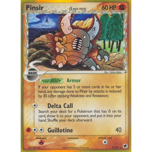 Pinsir (Delta Species) 9/101 EX Dragon Frontiers Holo Rare Pokemon Card NEAR MINT TCG