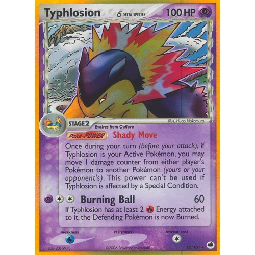Typhlosion (Delta Species) 12/101 EX Dragon Frontiers Holo Rare Pokemon Card NEAR MINT TCG