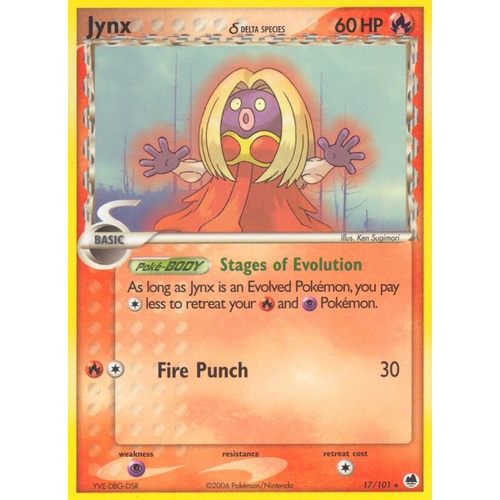 Jynx (Delta Species) 17/101 EX Dragon Frontiers Rare Pokemon Card NEAR MINT TCG