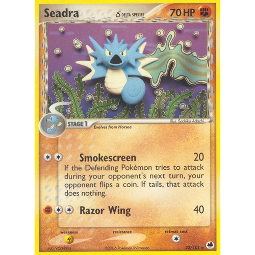 Seadra (Delta Species) 22/101 EX Dragon Frontiers Rare Pokemon Card NEAR MINT TCG