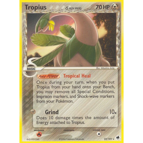 Tropius (Delta Species) 23/101 EX Dragon Frontiers Rare Pokemon Card NEAR MINT TCG