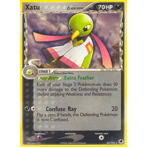 Xatu (Delta Species) 25/101 EX Dragon Frontiers Rare Pokemon Card NEAR MINT TCG