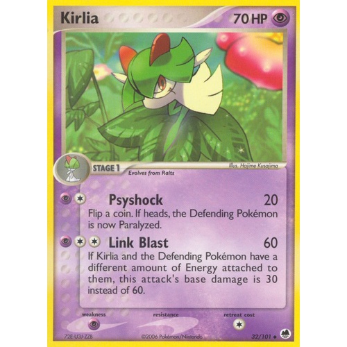 Kirlia 32/101 EX Dragon Frontiers Uncommon Pokemon Card NEAR MINT TCG