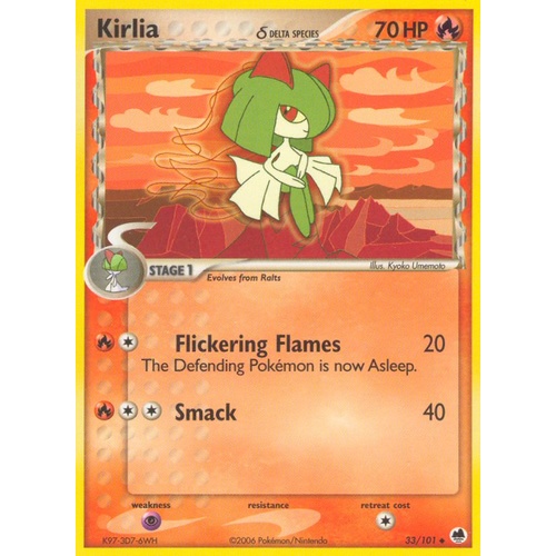 Kirlia (Delta Species) 33/101 EX Dragon Frontiers Uncommon Pokemon Card NEAR MINT TCG
