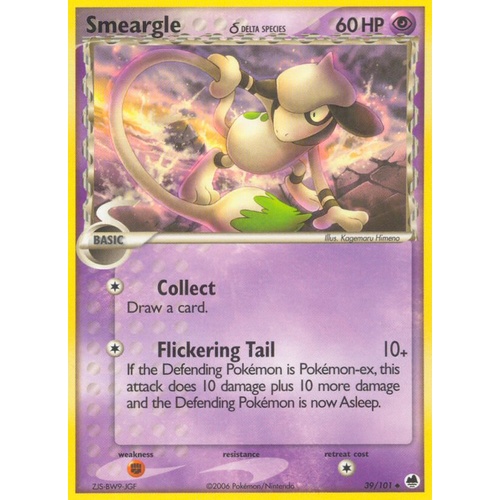 Smeargle (Delta Species) 39/101 EX Dragon Frontiers Uncommon Pokemon Card NEAR MINT TCG