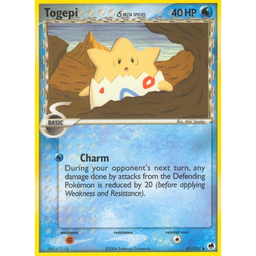 Togepi (Delta Species) 41/101 EX Dragon Frontiers Uncommon Pokemon Card NEAR MINT TCG
