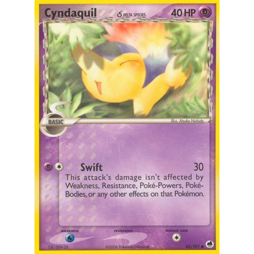 Cyndaquil (Delta Species) 45/101 EX Dragon Frontiers Common Pokemon Card NEAR MINT TCG