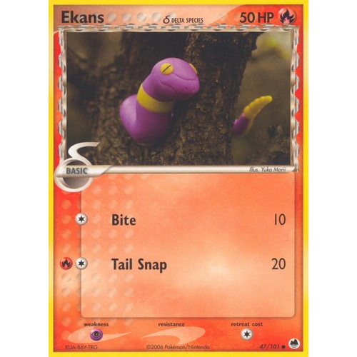 Ekans (Delta Species) 47/101 EX Dragon Frontiers Common Pokemon Card NEAR MINT TCG