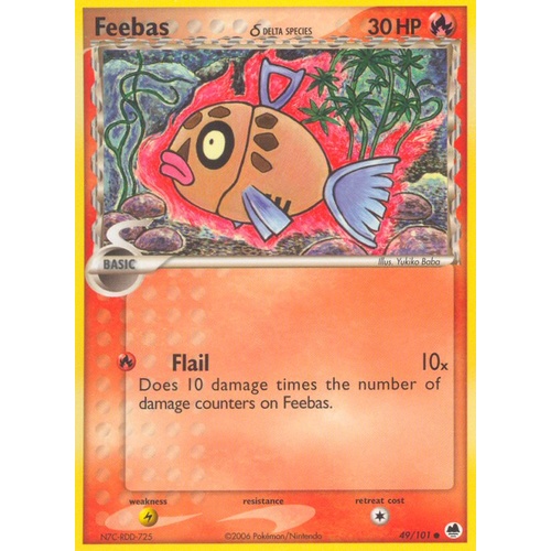 Feebas (Delta Species) 49/101 EX Dragon Frontiers Common Pokemon Card NEAR MINT TCG