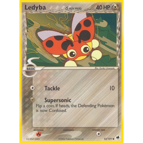 Ledyba (Delta Species) 53/101 EX Dragon Frontiers Common Pokemon Card NEAR MINT TCG