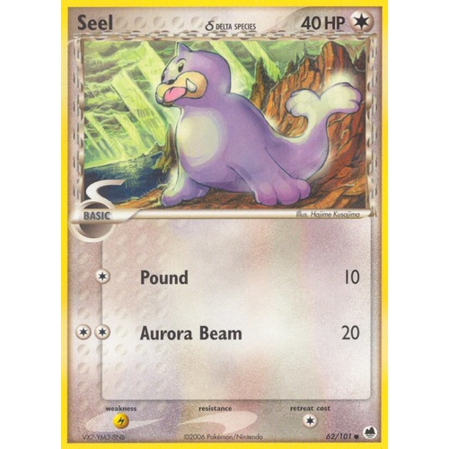 Seel (Delta Species) 62/101 EX Dragon Frontiers Common Pokemon Card NEAR MINT TCG