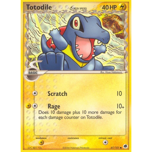 Totodile (Delta Species) 67/101 EX Dragon Frontiers Common Pokemon Card NEAR MINT TCG