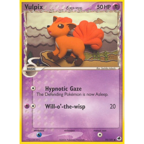 Vulpix (Delta Species) 70/101 EX Dragon Frontiers Common Pokemon Card NEAR MINT TCG