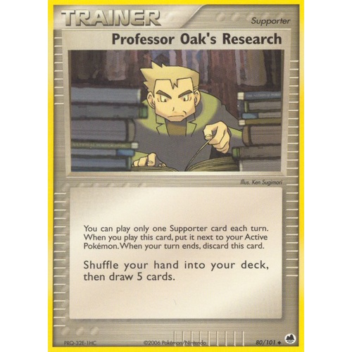 Professor Oak's Research 80/101 EX Dragon Frontiers Uncommon Trainer Pokemon Card NEAR MINT TCG