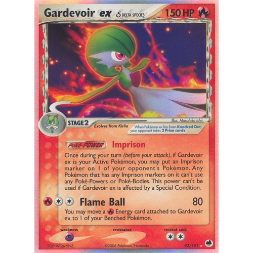 Gardevoir ex (Delta Species) 93/101 EX Dragon Frontiers Holo Ultra Rare Pokemon Card NEAR MINT TCG