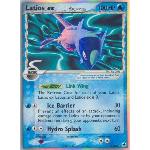 Latios ex (Delta Species) 96/101 EX Dragon Frontiers Holo Ultra Rare Pokemon Card NEAR MINT TCG