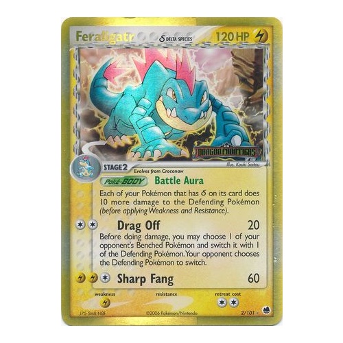 Feraligatr (Delta Species) 2/101 EX Dragon Frontiers Reverse Holo Rare Pokemon Card NEAR MINT TCG