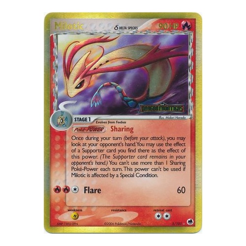 Milotic (Delta Species) 5/101 EX Dragon Frontiers Reverse Holo Rare Pokemon Card NEAR MINT TCG