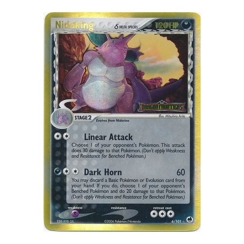 Nidoking (Delta Species) 6/101 EX Dragon Frontiers Reverse Holo Rare Pokemon Card NEAR MINT TCG