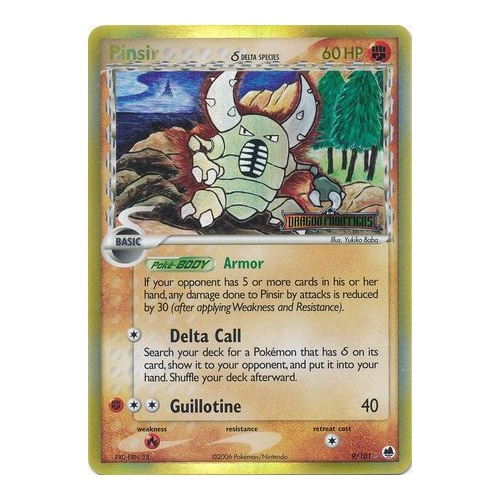 Pinsir (Delta Species) 9/101 EX Dragon Frontiers Reverse Holo Rare Pokemon Card NEAR MINT TCG