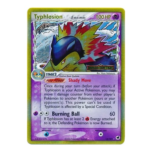 Typhlosion (Delta Species) 12/101 EX Dragon Frontiers Reverse Holo Rare Pokemon Card NEAR MINT TCG
