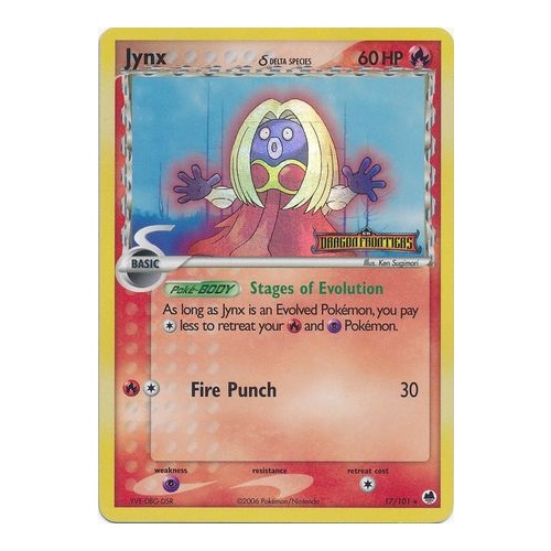 Jynx (Delta Species) 17/101 EX Dragon Frontiers Reverse Holo Rare Pokemon Card NEAR MINT TCG