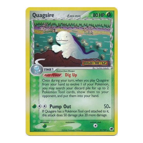 Quagsire (Delta Species) 21/101 EX Dragon Frontiers Reverse Holo Rare Pokemon Card NEAR MINT TCG