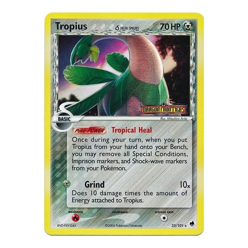 Tropius (Delta Species) 23/101 EX Dragon Frontiers Reverse Holo Rare Pokemon Card NEAR MINT TCG