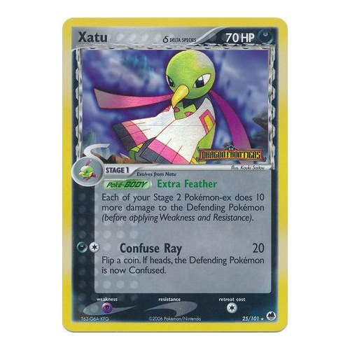 Xatu (Delta Species) 25/101 EX Dragon Frontiers Reverse Holo Rare Pokemon Card NEAR MINT TCG