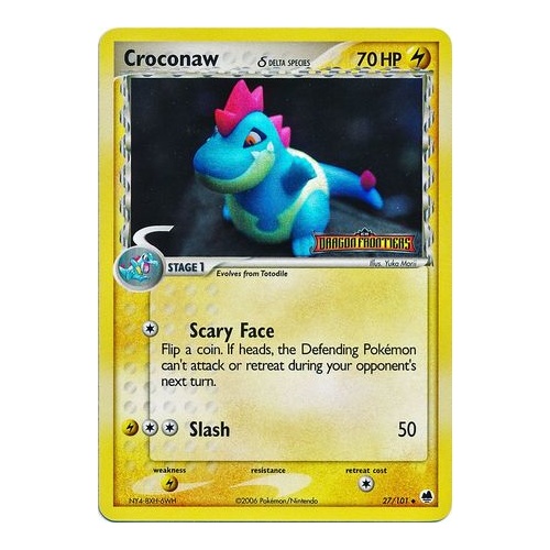Croconaw (Delta Species) 27/101 EX Dragon Frontiers Reverse Holo Uncommon Pokemon Card NEAR MINT TCG