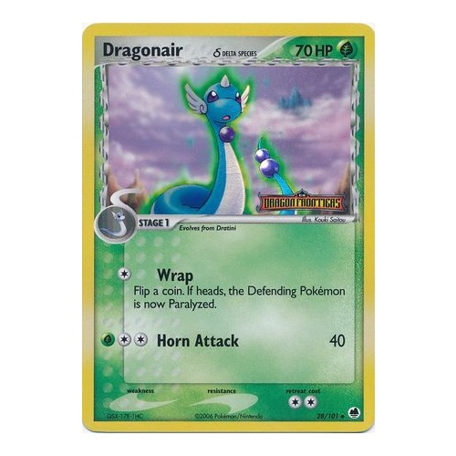 Dragonair (Delta Species) 28/101 EX Dragon Frontiers Reverse Holo Uncommon Pokemon Card NEAR MINT TCG
