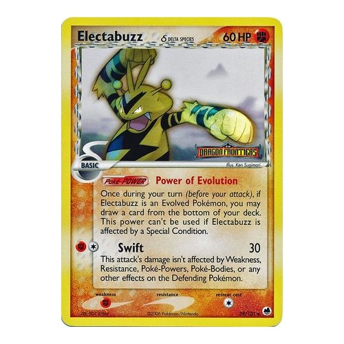 Electabuzz (Delta Species) 29/101 EX Dragon Frontiers Reverse Holo Uncommon Pokemon Card NEAR MINT TCG