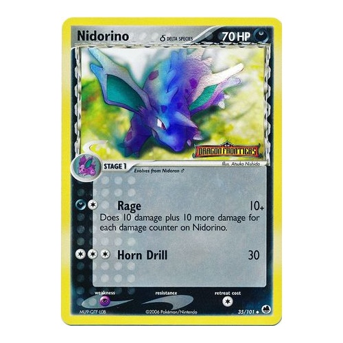 Nidorino (Delta Species) 35/101 EX Dragon Frontiers Reverse Holo Uncommon Pokemon Card NEAR MINT TCG