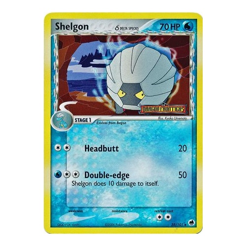 Shelgon (Delta Species) 38/101 EX Dragon Frontiers Reverse Holo Uncommon Pokemon Card NEAR MINT TCG