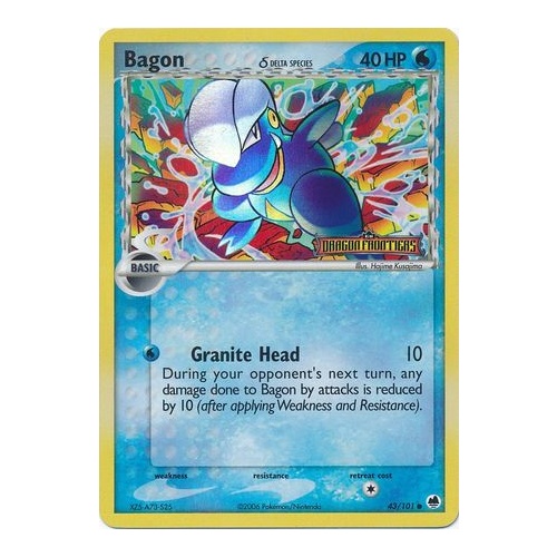 Bagon (Delta Species) 43/101 EX Dragon Frontiers Reverse Holo Common Pokemon Card NEAR MINT TCG