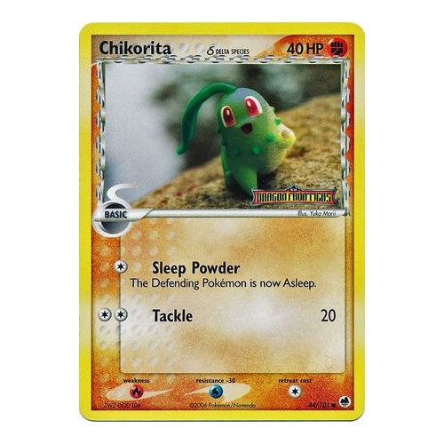 Chikorita (Delta Species) 44/101 EX Dragon Frontiers Reverse Holo Common Pokemon Card NEAR MINT TCG