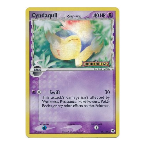 Cyndaquil (Delta Species) 45/101 EX Dragon Frontiers Reverse Holo Common Pokemon Card NEAR MINT TCG