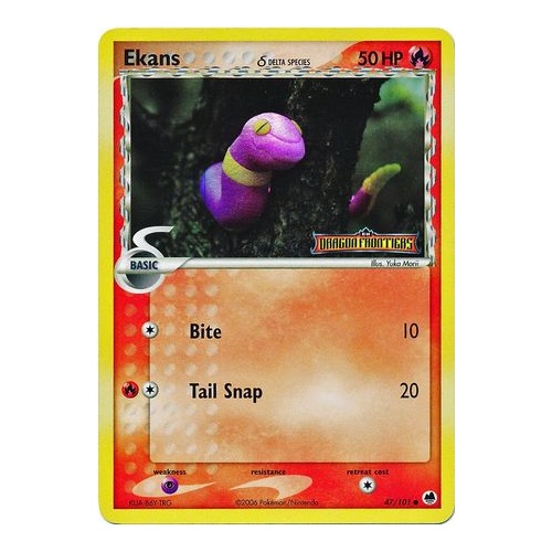 Ekans (Delta Species) 47/101 EX Dragon Frontiers Reverse Holo Common Pokemon Card NEAR MINT TCG
