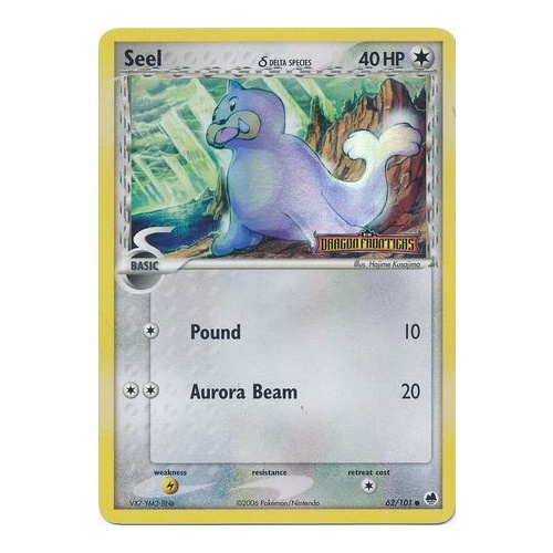 Seel (Delta Species) 62/101 EX Dragon Frontiers Reverse Holo Common Pokemon Card NEAR MINT TCG