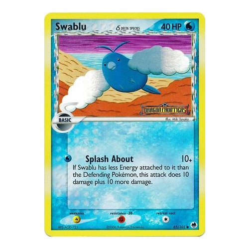 Swablu (Delta Species) 65/101 EX Dragon Frontiers Reverse Holo Common Pokemon Card NEAR MINT TCG