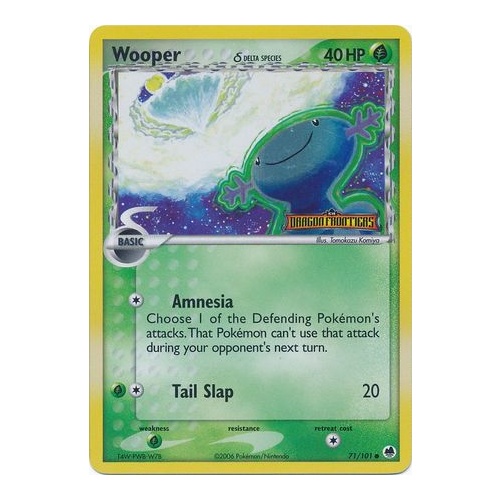 Wooper (Delta Species) 71/101 EX Dragon Frontiers Reverse Holo Common Pokemon Card NEAR MINT TCG