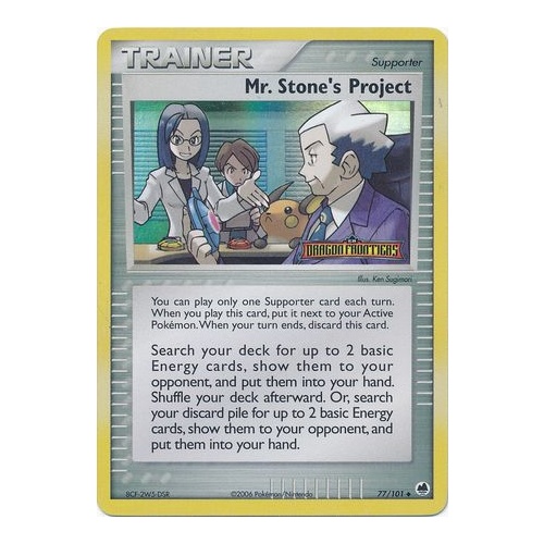 Mr. Stone's Project 77/101 EX Dragon Frontiers Reverse Holo Uncommon Trainer Pokemon Card NEAR MINT TCG