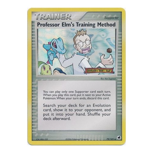 Professor Elm's Training Method 79/101 EX Dragon Frontiers Reverse Holo Uncommon Trainer Pokemon Card NEAR MINT TCG
