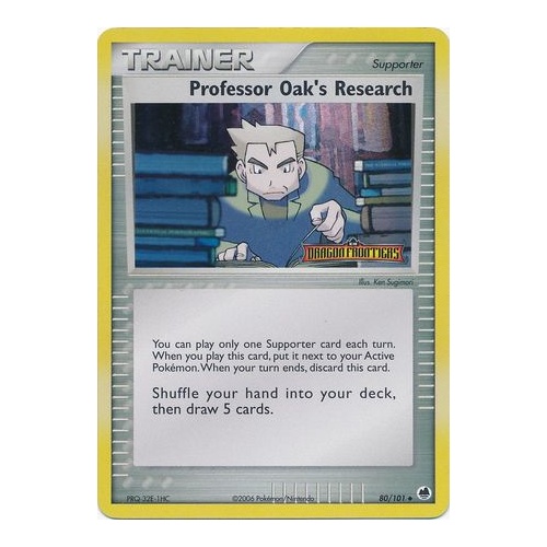 Professor Oak's Research 80/101 EX Dragon Frontiers Reverse Holo Uncommon Trainer Pokemon Card NEAR MINT TCG