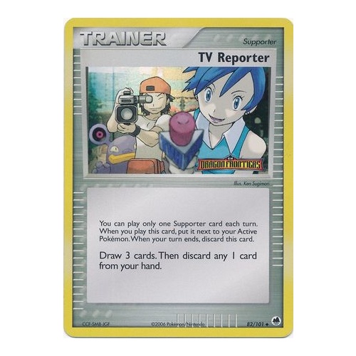 TV Reporter 82/101 EX Dragon Frontiers Reverse Holo Uncommon Trainer Pokemon Card NEAR MINT TCG
