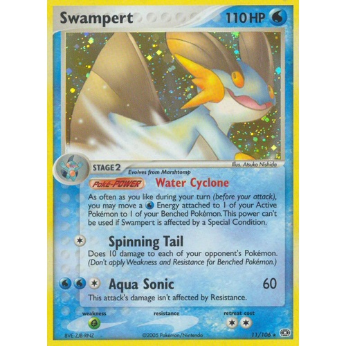 Swampert 11/106 EX Emerald Holo Rare Pokemon Card NEAR MINT TCG