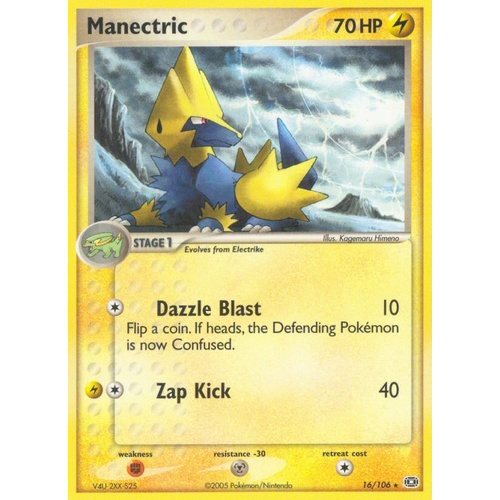 Manectric 16/106 EX Emerald Rare Pokemon Card NEAR MINT TCG