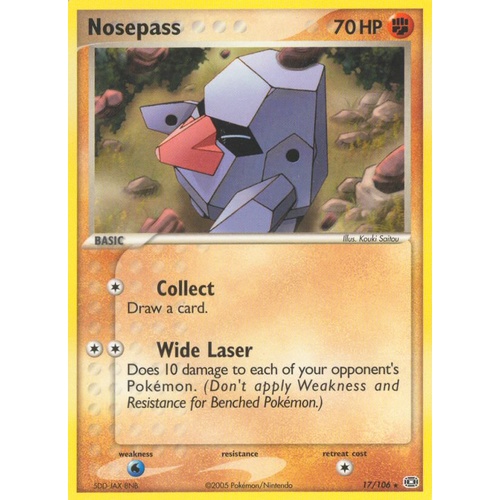 Nosepass 17/106 EX Emerald Rare Pokemon Card NEAR MINT TCG