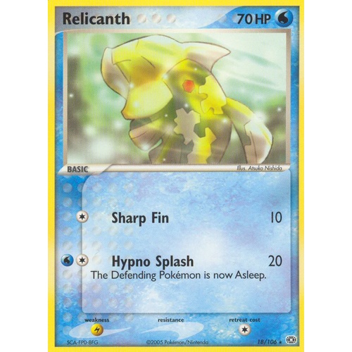 Relicanth 18/106 EX Emerald Rare Pokemon Card NEAR MINT TCG